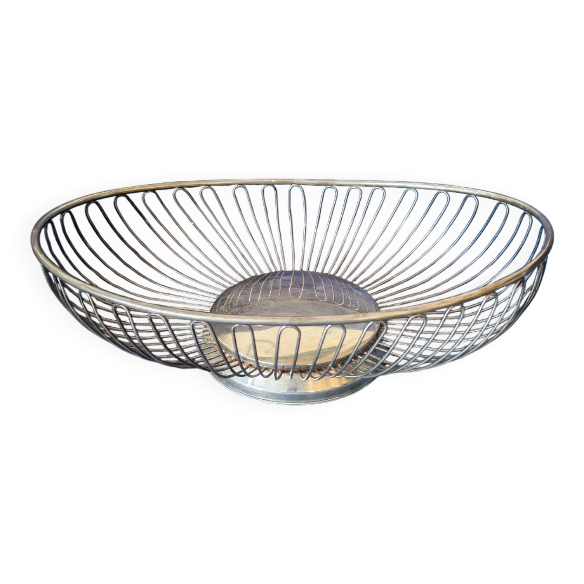 Silver-plated metal basket