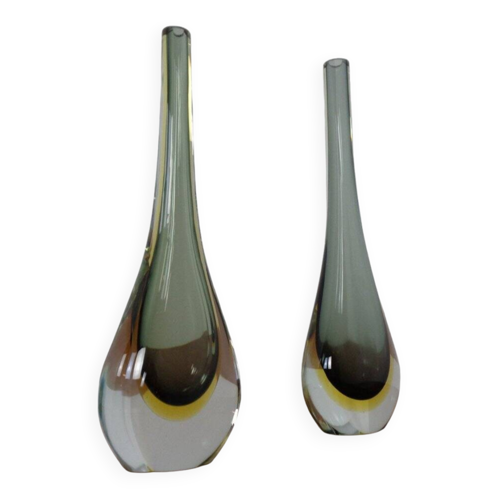 Murano Formia Glass Vases by Giuliani Mian for Fornace Mian, 1980s, Set of 2