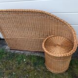 Bulkhead vintage rattan bedhead