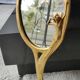 Miroir à main ovale en laiton