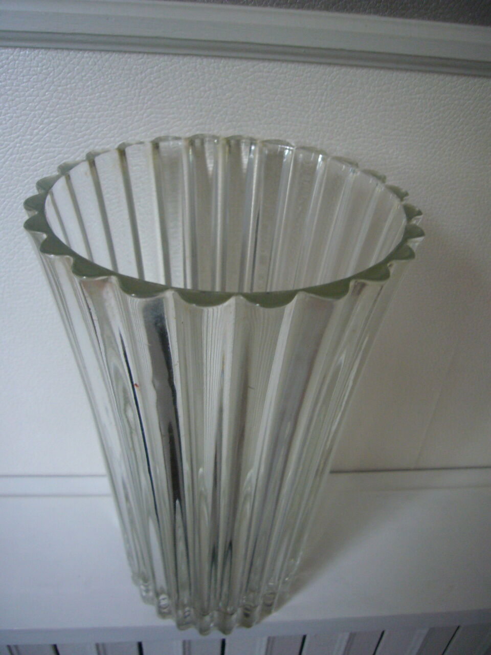 White art nouveau crystal vase