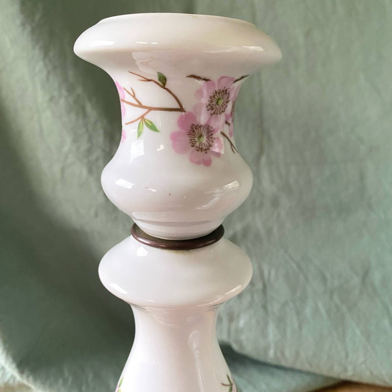 Pair of porcelain candlesticks from Paris