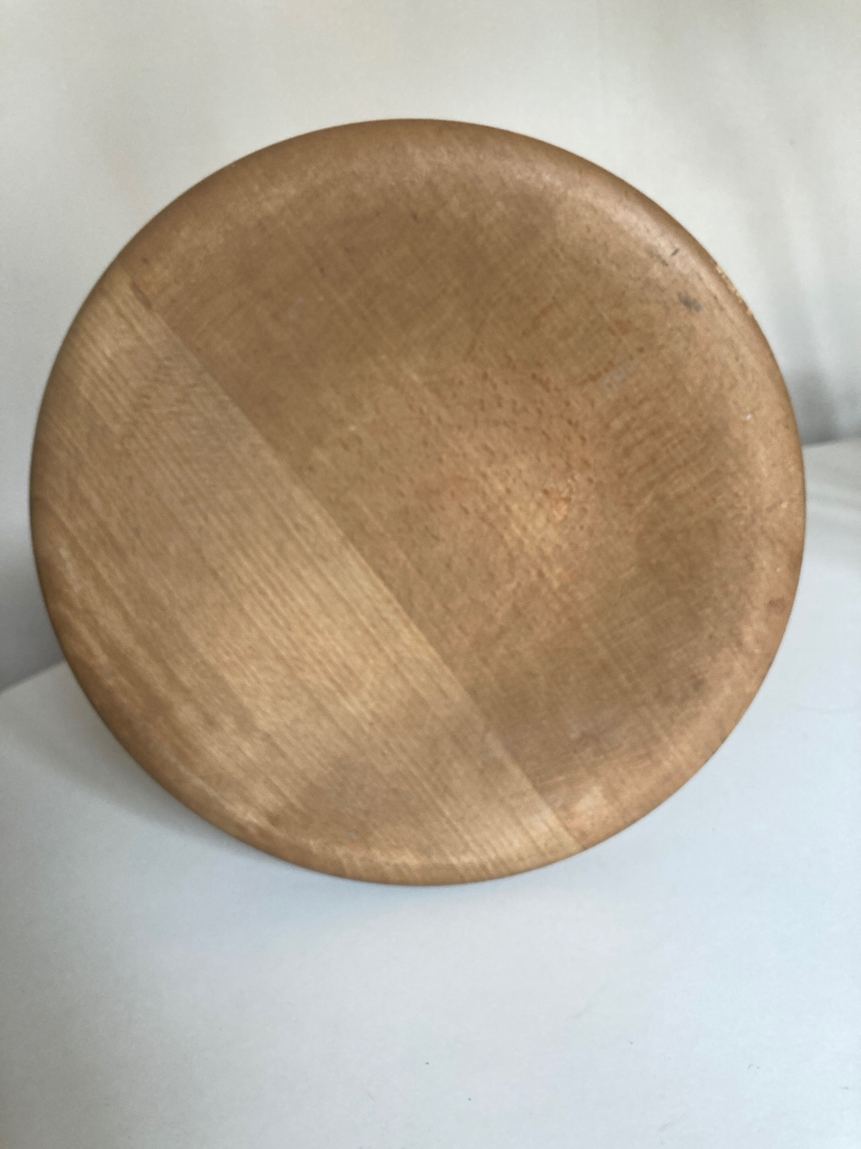 Wooden stool tripod hollow seat 1960