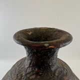 Iridescent black ball vase