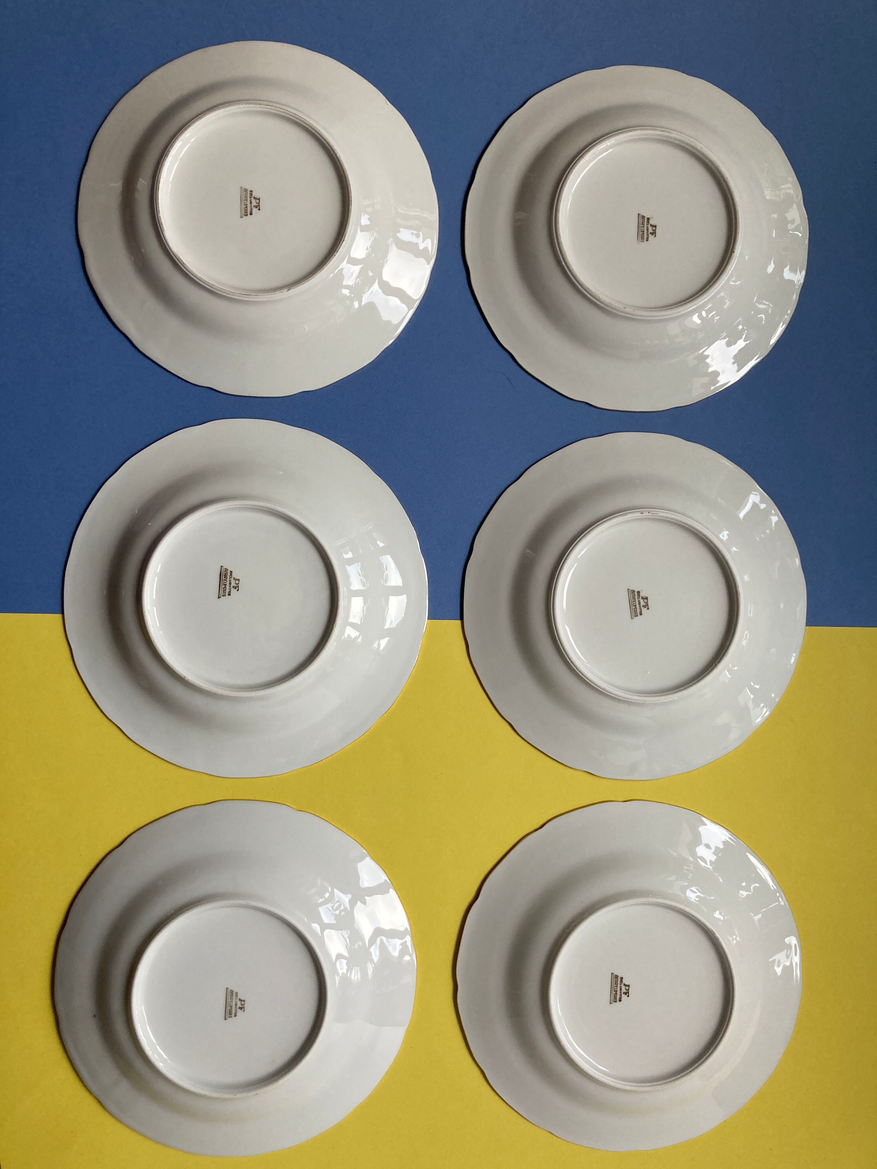 Lot 6 hollow plates, white Limoges porcelain