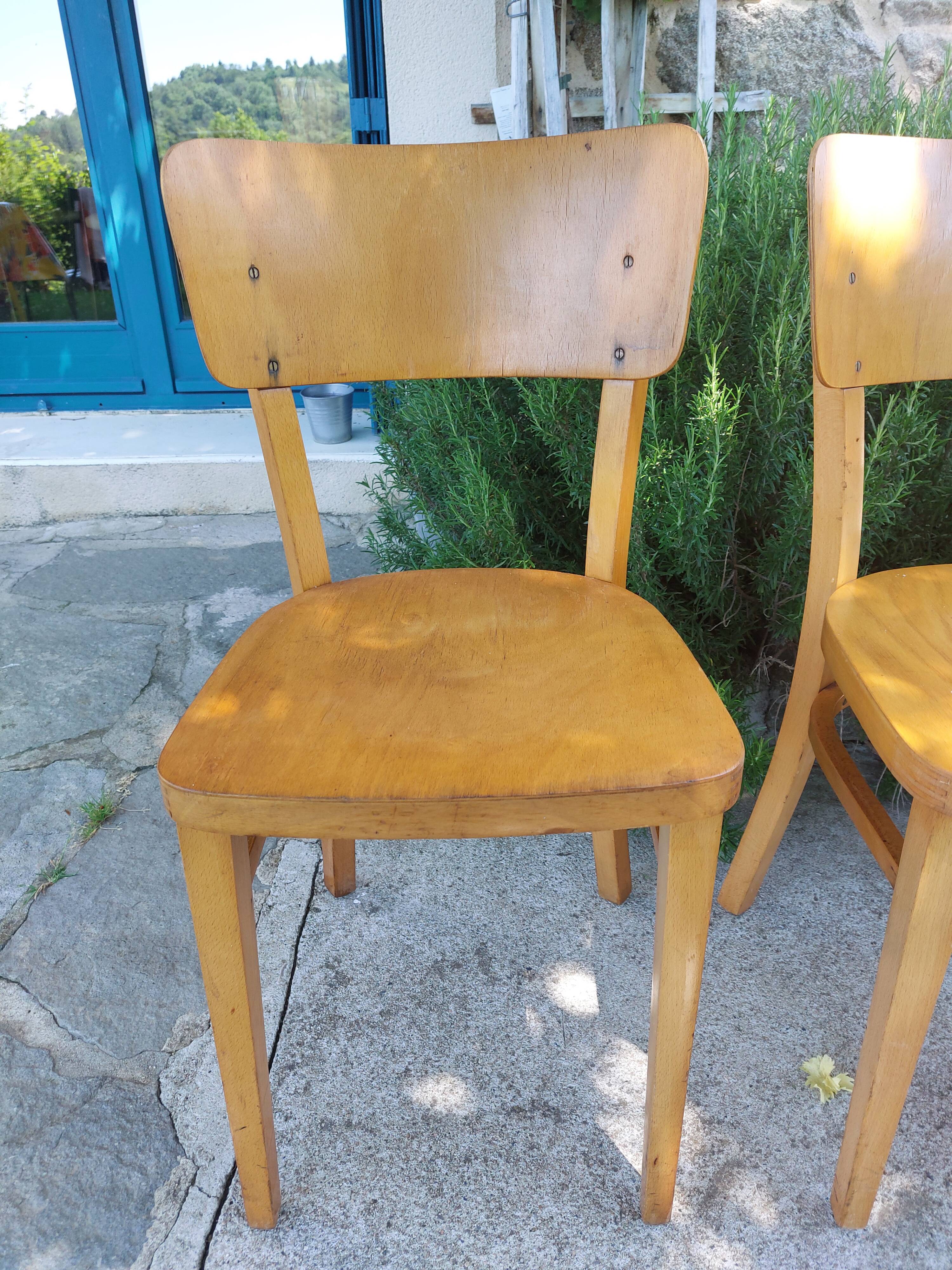 4 bistro chairs, light colour