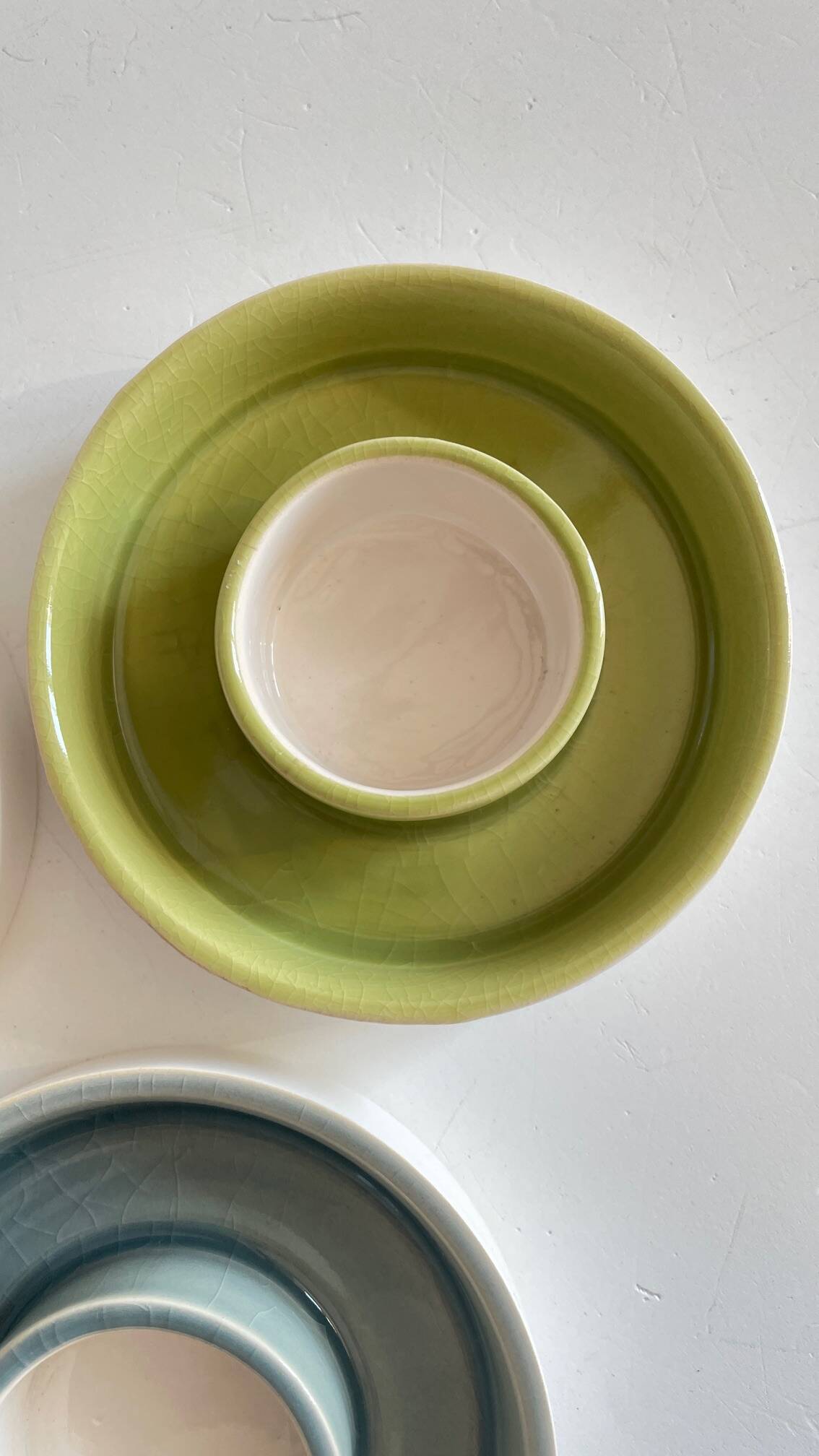 BOUGEOIRS Cracked Ceramic Candle Holder