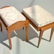 Art Déco beech ottomans made in Italy, orginals from 1940