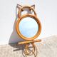 Miroir chouette en rotin vintage