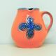 Vintage orange and blue flower west germany jug carstens