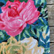 12 napkins table fabric with flowers vintage 1970