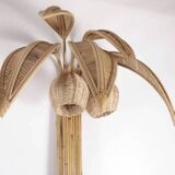 Pair of large “coconut/palm tree” rattan wall lights