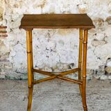Large vintage side table in bamboo and rattan, circa 1930's