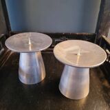 Paire de bougeoirs scandinaves en aluminium