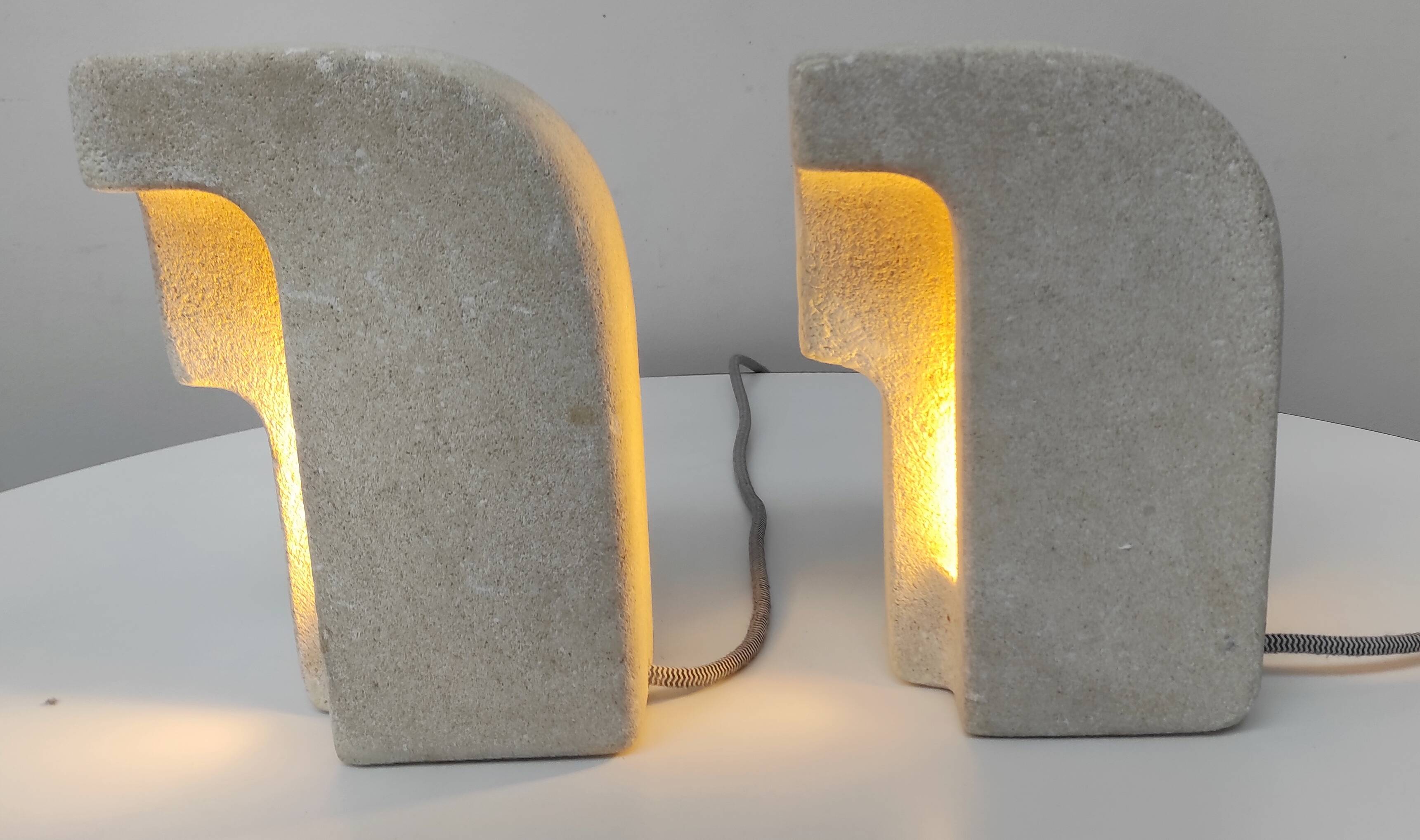 Pair of stone lamps. Albert Tormos 1970