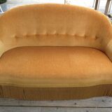 Yellow velvet toad sofa