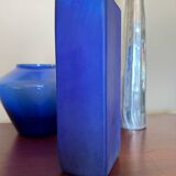 Cobalt blue frosted glass vase from the 80s