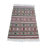 Traditional grey kilim carpet handmade in pure wool 145x100cm