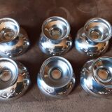 Lot de 6 coupelles  sur pied. Métal