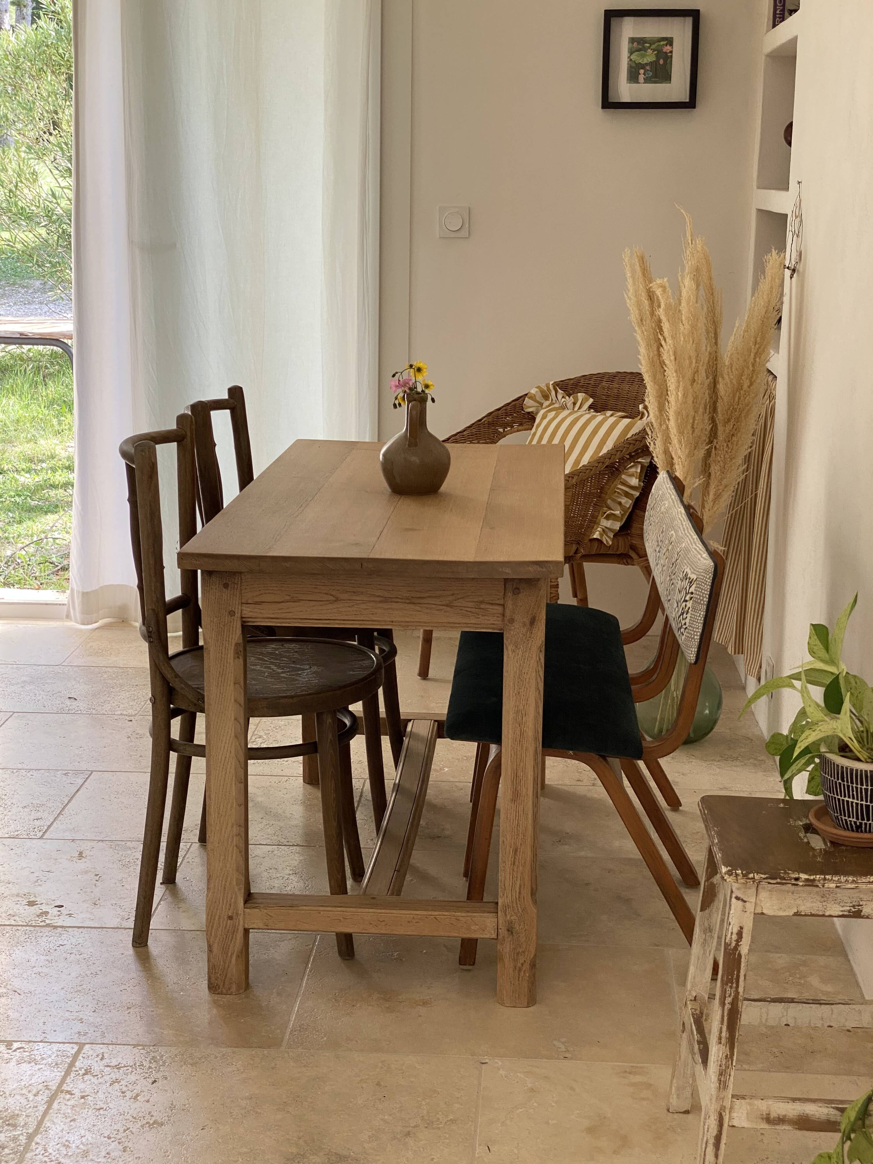 Solid oak farmhouse table – small size,