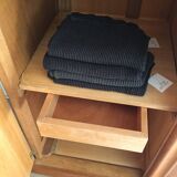 Vintage 3-doors cabinet with feet compass