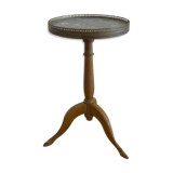 Tripod pedestal veined black marble