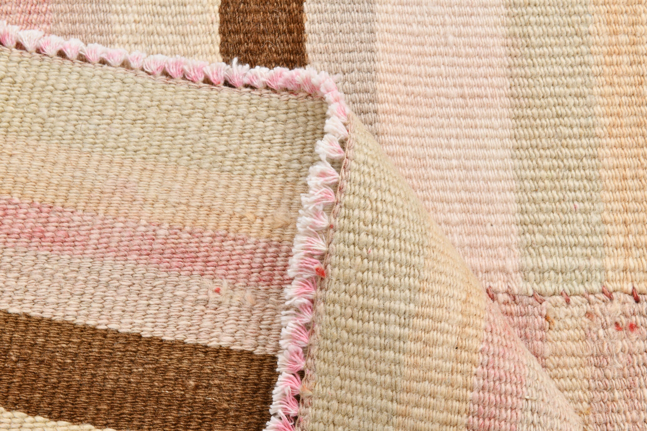 Striped wool kilim rug, 216x292 cm