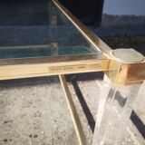 Large coffee table glass Vandel stone 1970