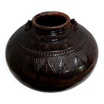Vase pansu en terre cuite vernissée - 1900