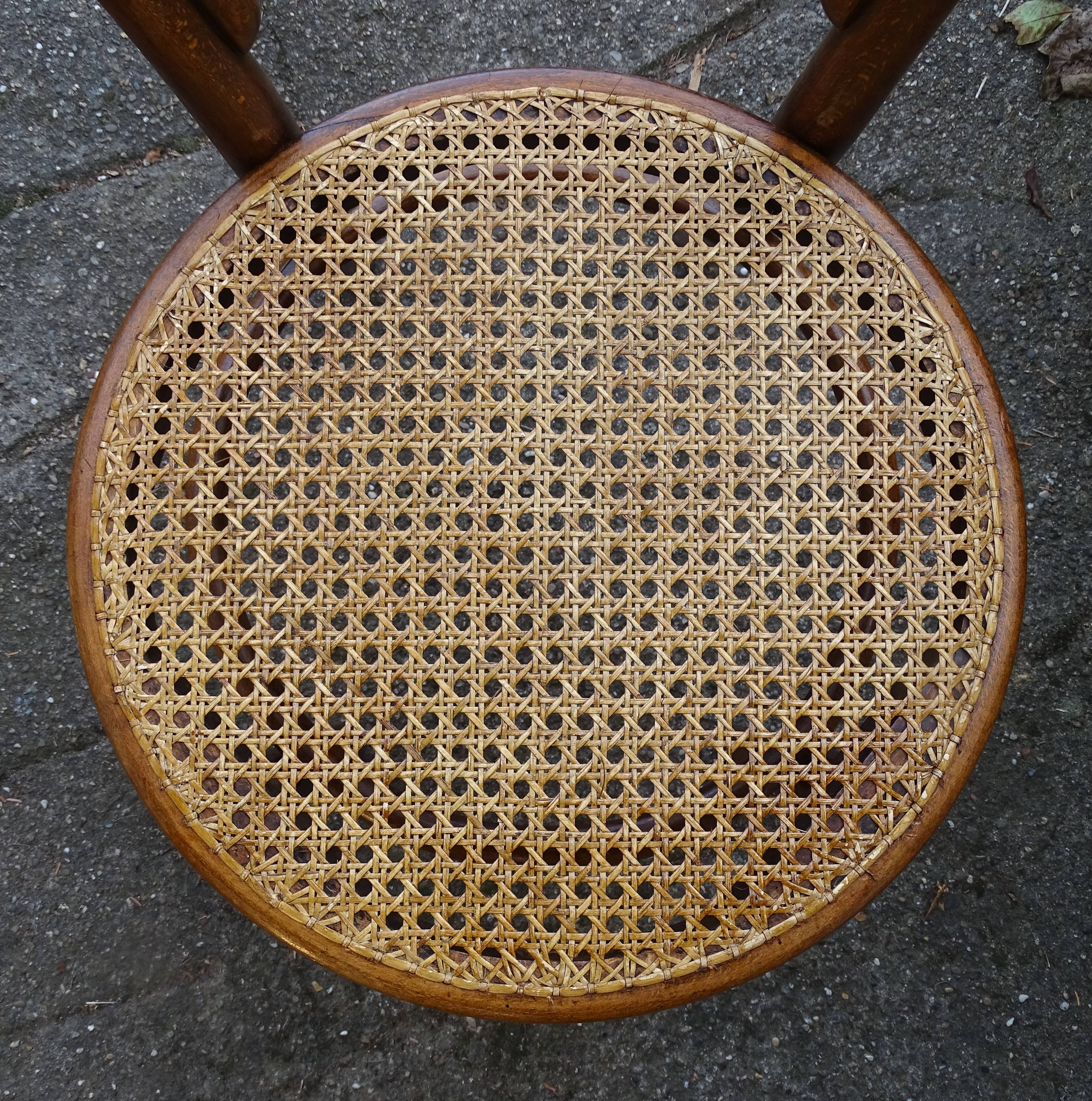 Set de 2 chaises Thonet bistrot cannées N°14 1900