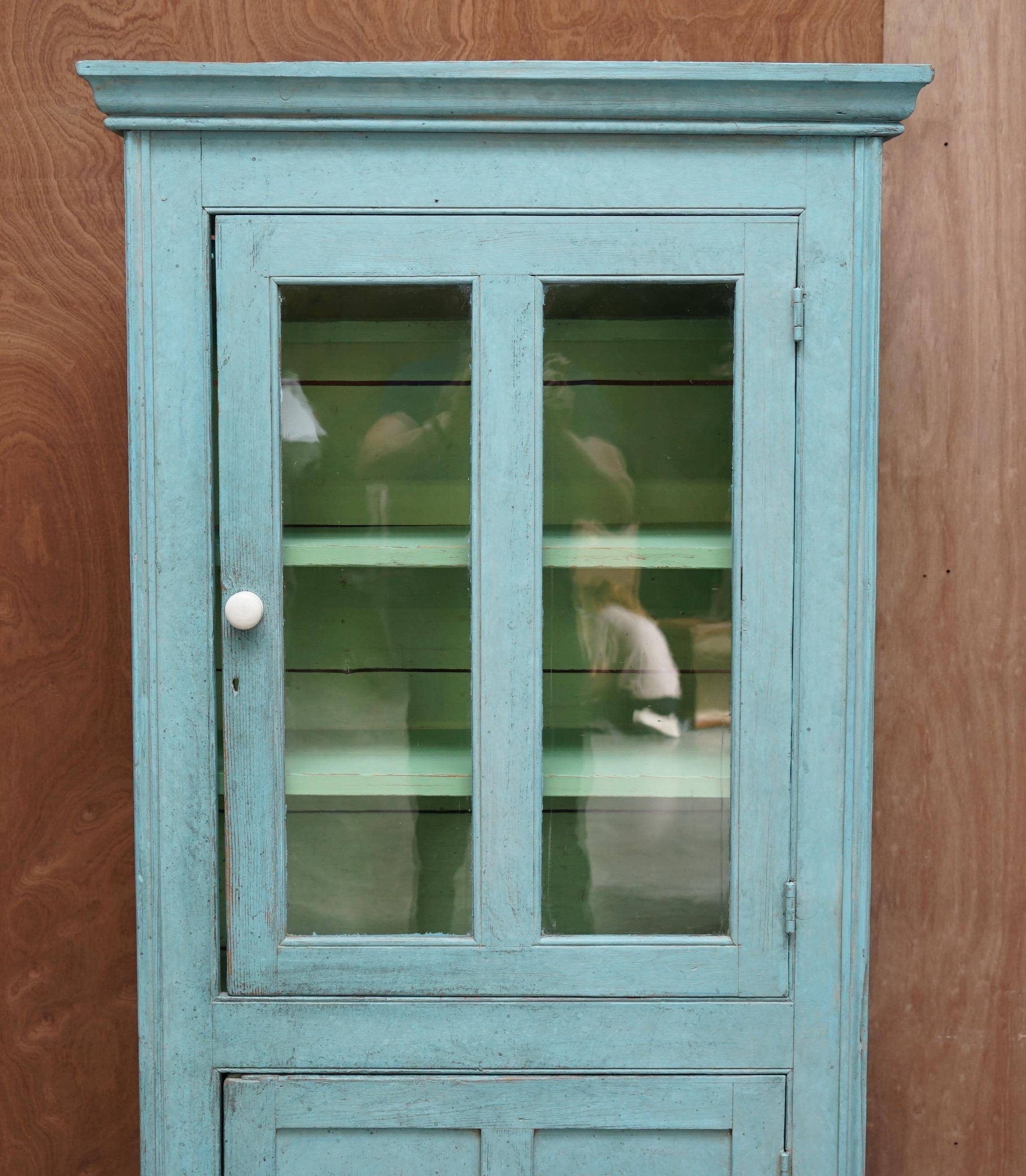 Hand-painted kitchen cupboard or bookcase from the Victorian era, 1860.