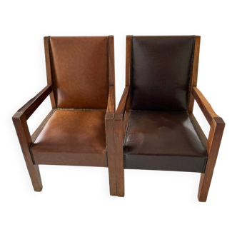 Pair of Art Deco armchairs by André Sornay