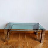 Table basse design métal chromé 1970