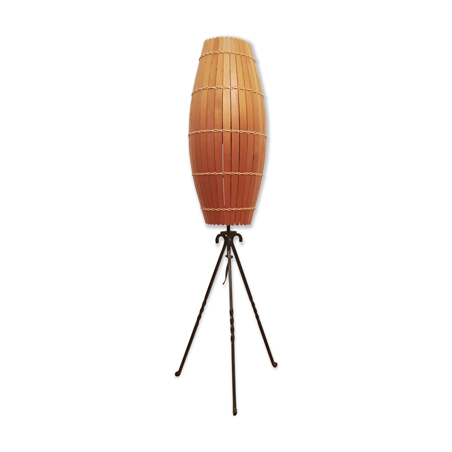 Industrial Wooden floor lamp, 1970