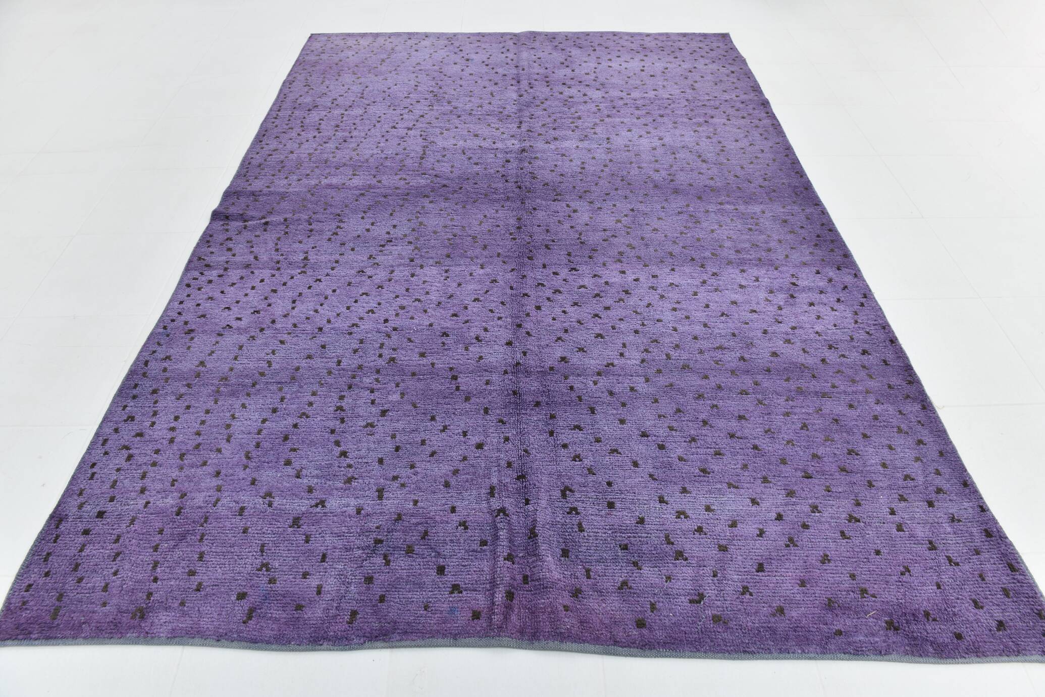 Purple & Brown Polka Dot Kilim Rug, 206x263Cm