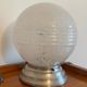 Table ball lamp in Clichy glass and Art Deco aluminum base