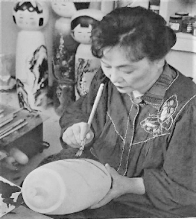 Kokeshi doll by Mrs. Sato Kozon vintage Japan 1960-70