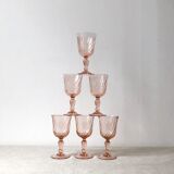 Set of 6 wine glasses Rosaline tourbillon model, Luminarc.