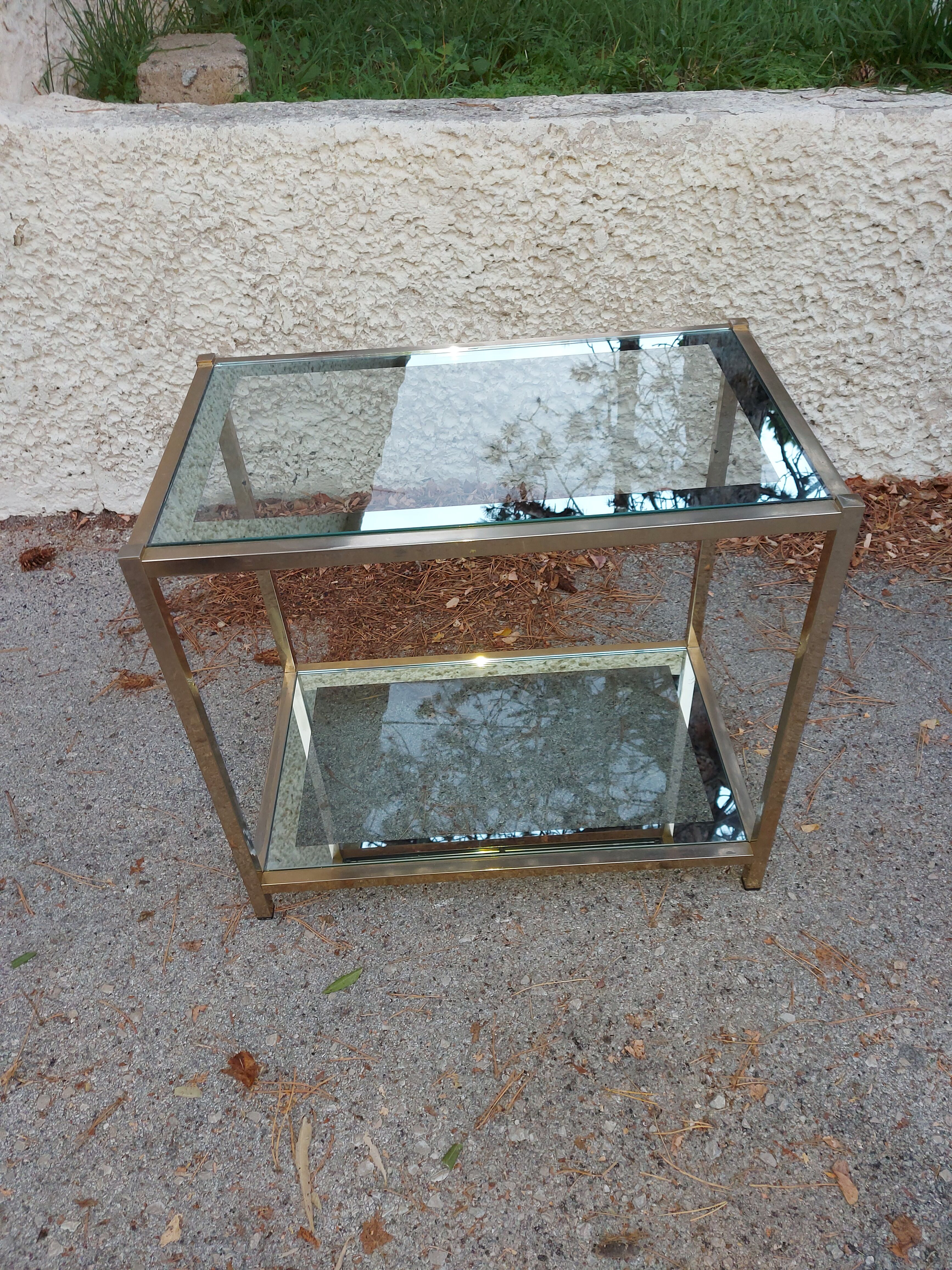 Vintage brass and glass table
