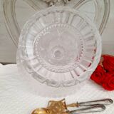 Compotier ancien en verre pressé moulé Portieux
