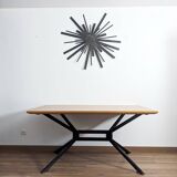 Table extensible en bois et métal, années 80