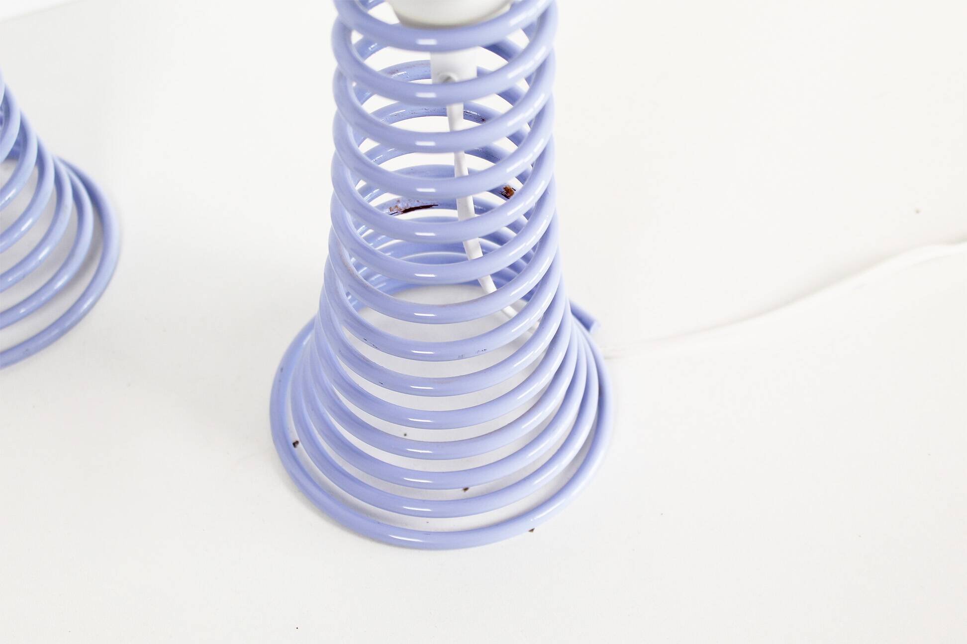 Playful set (2) of vintage 'spring' table lamps