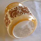 Suspension in opaline with floral decorations, 1970s.