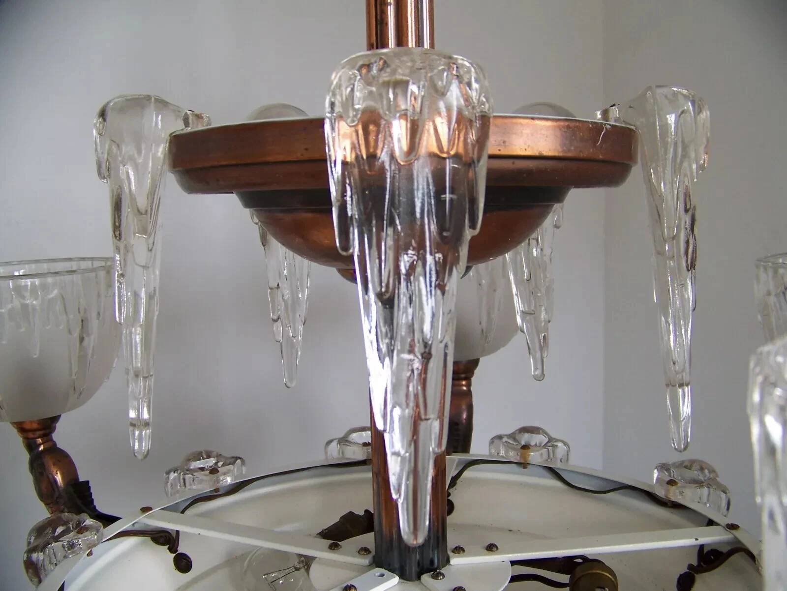 Art Deco chandelier signed Ezan, France