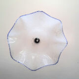 Pendant lamp in blue spotted glass 1970