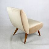 Vintage Loft armchair from the 70s beige champagne velvet