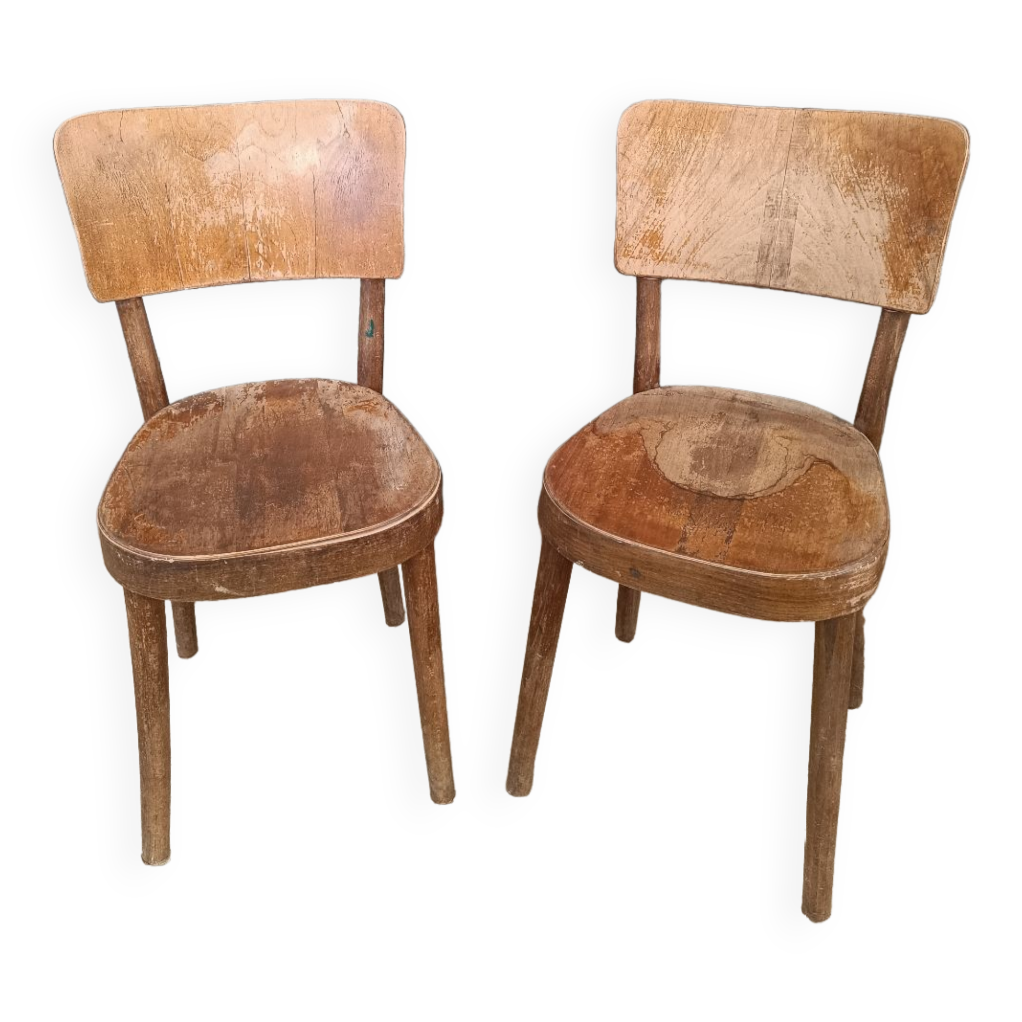 Pair of bistro chairs signed Baumann