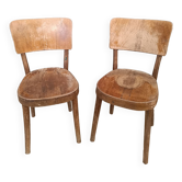Pair of bistro chairs signed Baumann