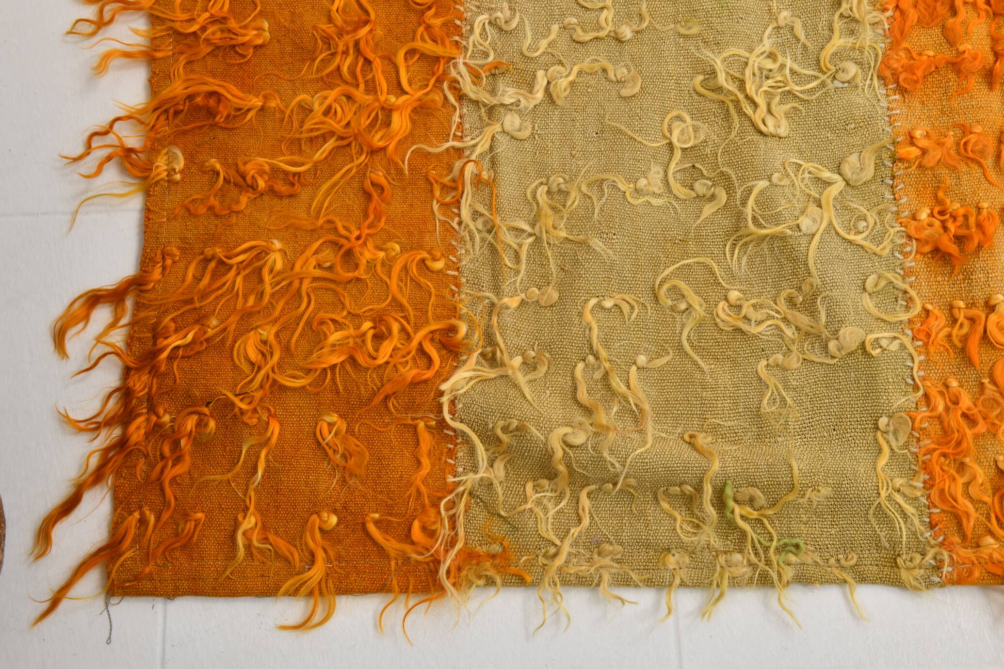 5x7 Yellow & Orange Moroccan Wool Kilim Rug, 146x210Cm