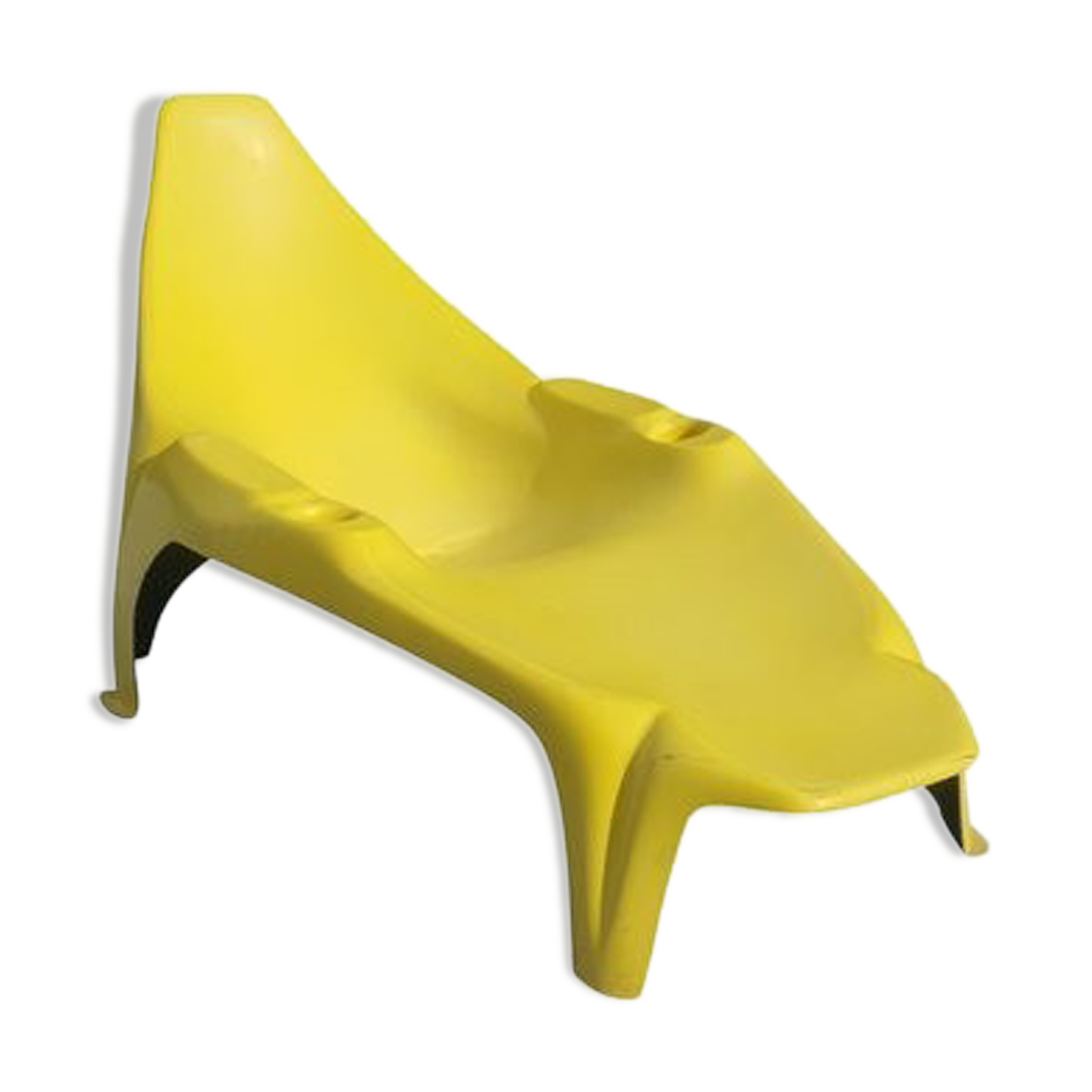 Modern mid-century yellow pool chaise longue